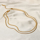 Savoyard Gold Plated Snake Chain Layer Necklace