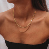 Savoyard Gold Plated Snake Chain Layer Necklace