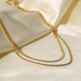 Savoyard Gold Plated Snake Chain Layer Necklace