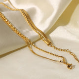 Savoyard Gold Plated Snake Chain Layer Necklace