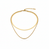 Savoyard Gold Plated Snake Chain Layer Necklace