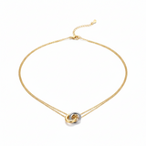 Savoyard Two-Tone Stainless Steel Pendant Necklace for Women