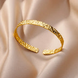 Luxury Gold Stainless Steel Cuff Bracelet