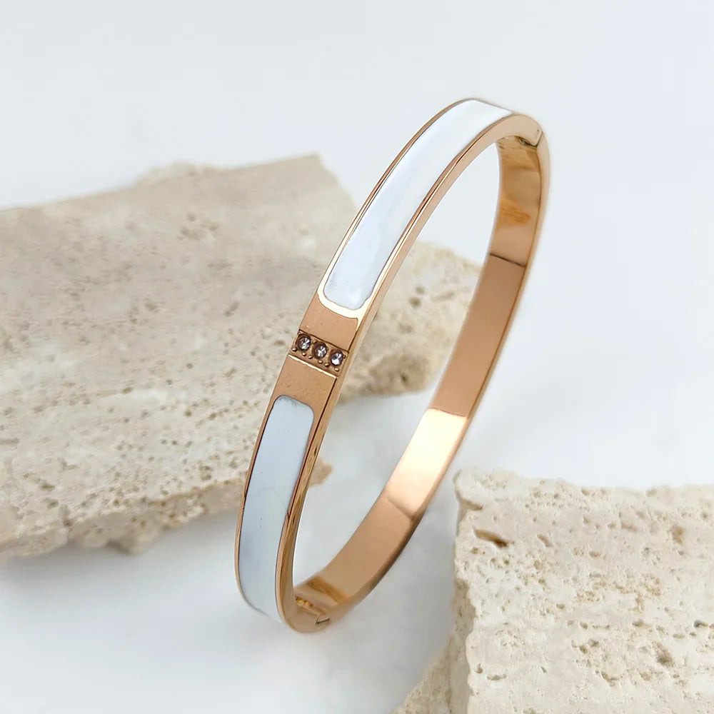 Aurora Enamel Zircon Bangle