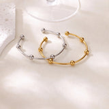Stainless Steel Round Beads Cuff Bangle