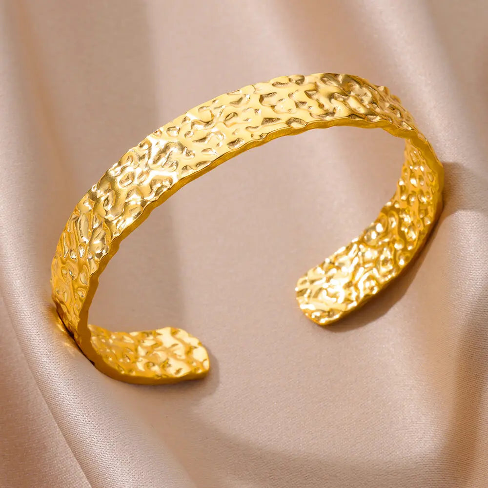 Luxury Gold Stainless Steel Cuff Bracelet