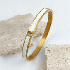 Aurora Enamel Zircon Bangle