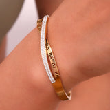Gold Roman Numeral Rhinestone Bangle