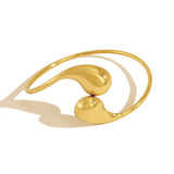 Wild and Free Irregular Gold Stainless Steel Cuff Bracelet
