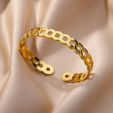 Luxury Gold Stainless Steel Cuff Bracelet