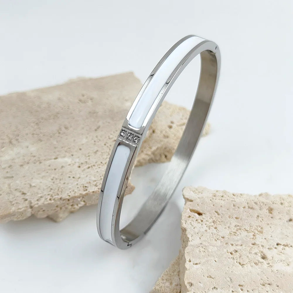 Aurora Enamel Zircon Bangle