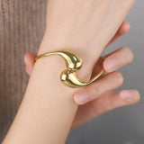 Wild and Free Irregular Gold Stainless Steel Cuff Bracelet