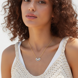 Fashion Jewelry Necklaces Blue and White Enamel 925 Sterling Silver Natural Garnet 5a Cz Necklace Women's Jewelry 2023